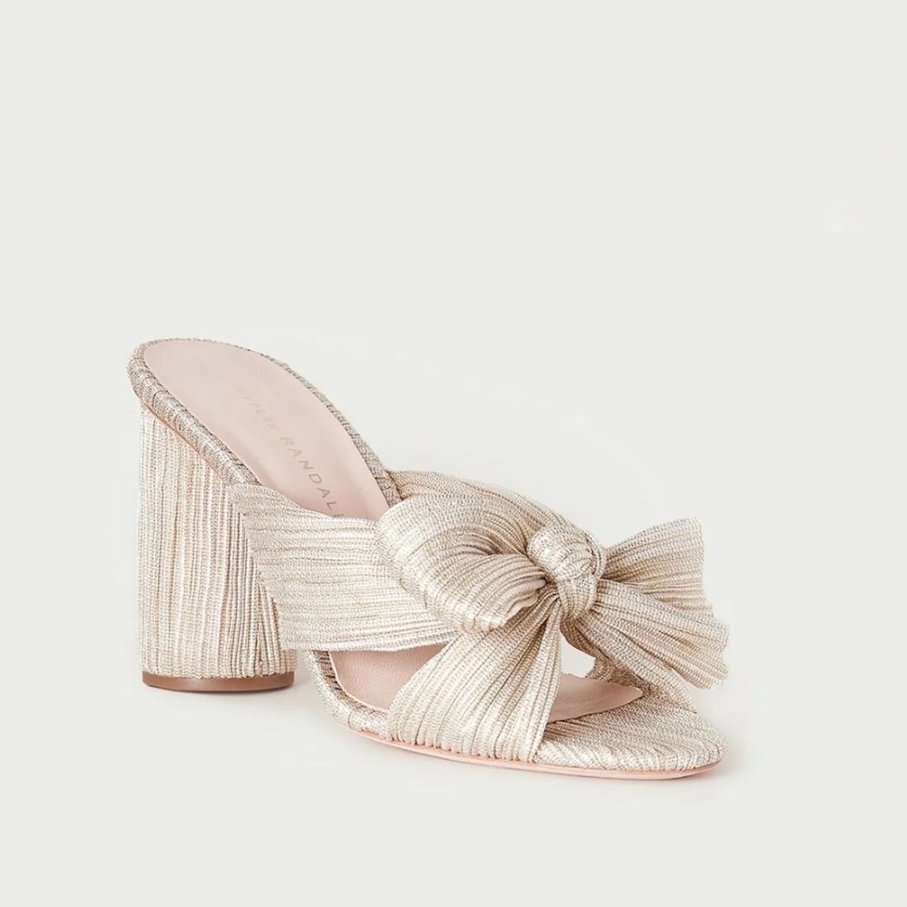 Loeffler Randall Penny Platinum Pleated Bow Heel